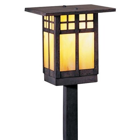 Arroyo Craftsman 6" Glasgow Stem Mount, Bronze, Clear Seedy Glass GSP-6CS-BZ